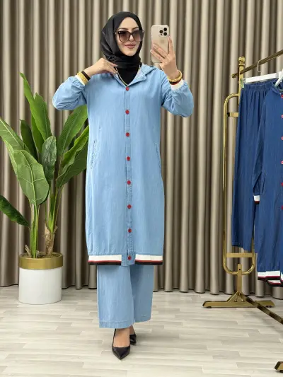 KAPÜŞONLU KOT TAKIM 