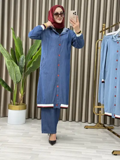 KAPÜŞONLU KOT TAKIM 