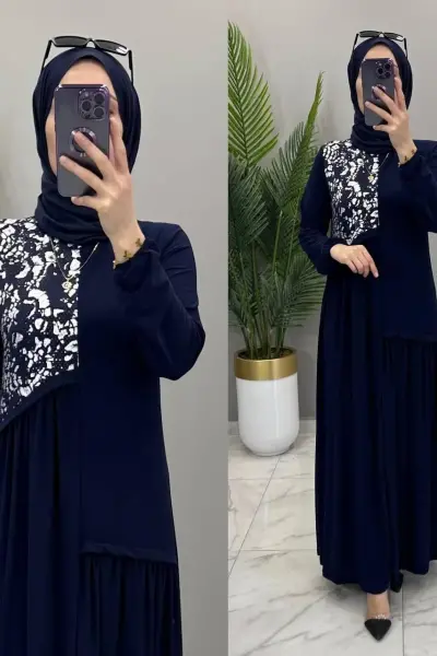 VARAK DETAYLI NEVRA ELBİSE