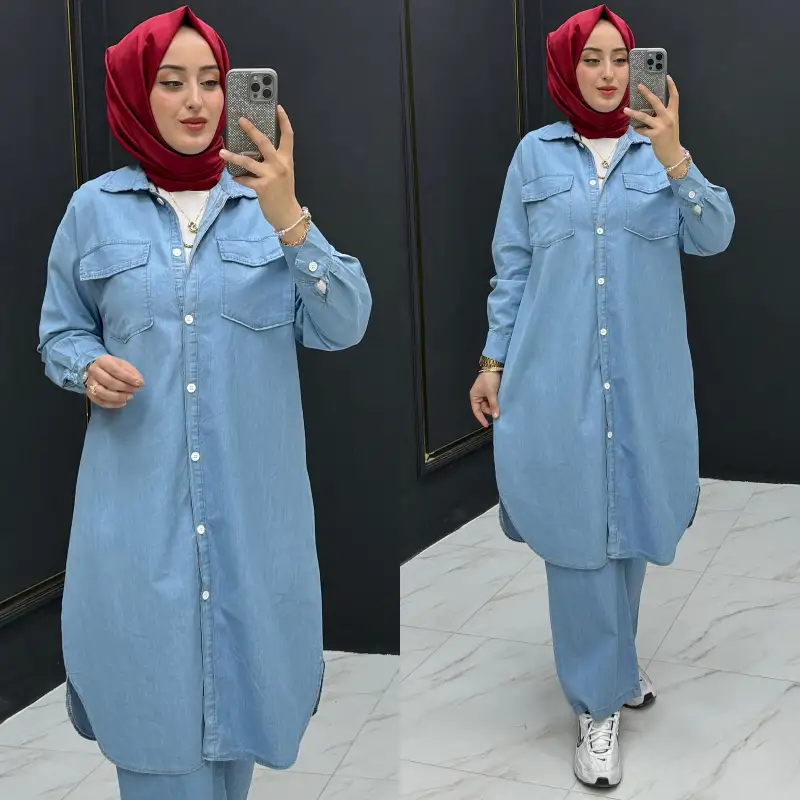 AYLİN TAKIM KOT BUZ MAVİSİ