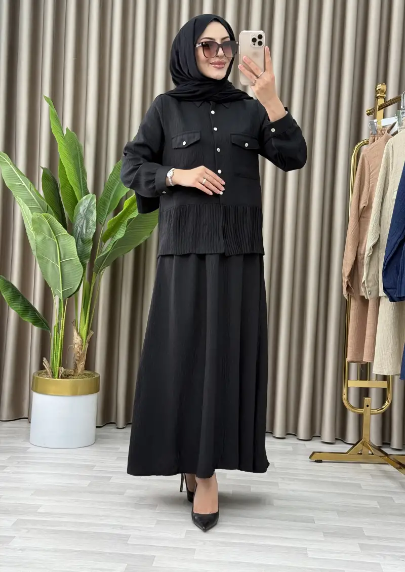 2'LI ETEKLİ KETEN MERCAN TAKIM 